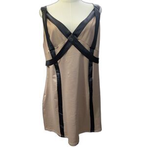 Elegant Moments 8401X Lingerie Dress 3X Nude Black Trim NWT Plus Size